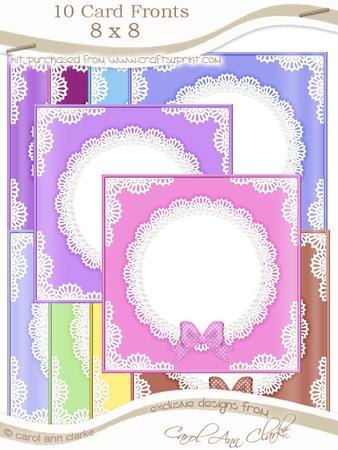 8 x 8 Pearls and Lace Card Fronts Kit