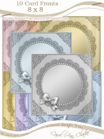 8 x 8 Metallic Lace and Bow Card Fronts Kit