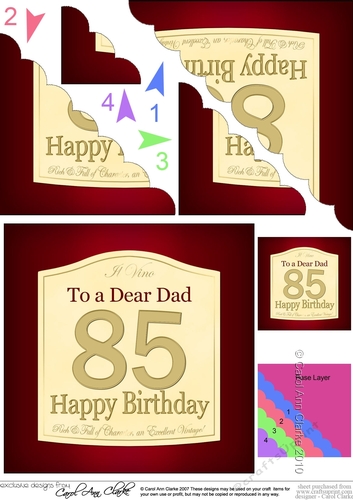 85th Birthday Dad Wine Label Scalloped Corner Stacker