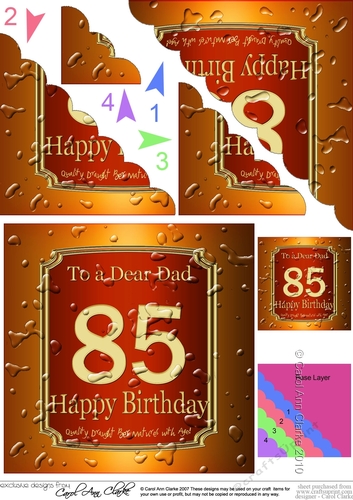 85th Birthday Dad Beer Label Scalloped Corner Stacker