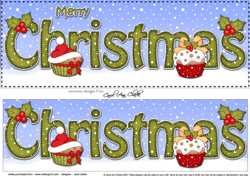 Large DL MERRY CHRISTMAS 3D decoupage 