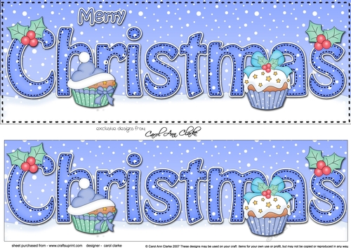 Large DL MERRY CHRISTMAS 3D decoupage 