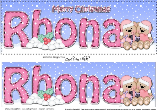 Large DL Merry Christmas RHONA 3D decoupage 