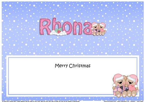 Large DL Merry Christmas RHONA insert