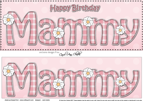 Large DL Happy Birthday MAMMY 3D decoupage