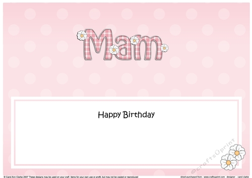 Large DL Happy Birthday MAM insert