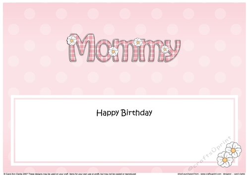 Large DL Happy Birthday MOMMY insert