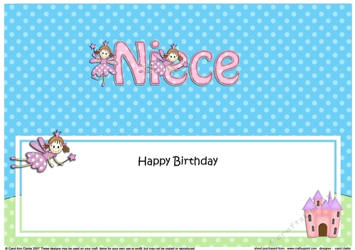 Large DL Happy Birthday NIECE insert