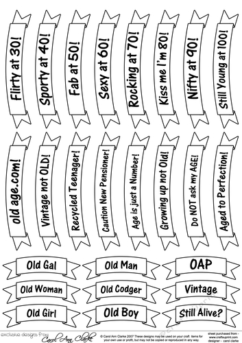 3D Fun Birthday Age Greetings Banner Decoupage Sheet