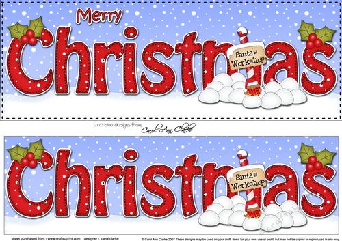 Large DL MERRY CHRISTMAS 3D decoupage 