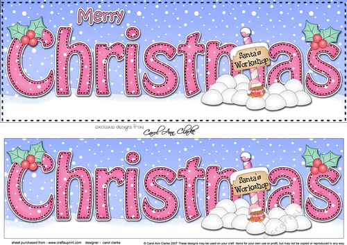 Large DL MERRY CHRISTMAS 3D decoupage 