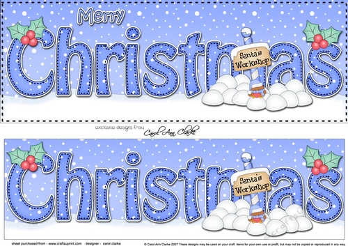Large DL MERRY CHRISTMAS 3D decoupage 