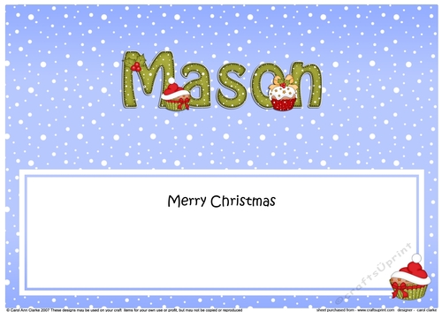 Large DL Merry Christmas MASON insert