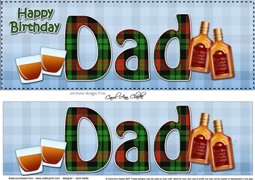 Large DL Happy Birthday DAD 3D decoupage