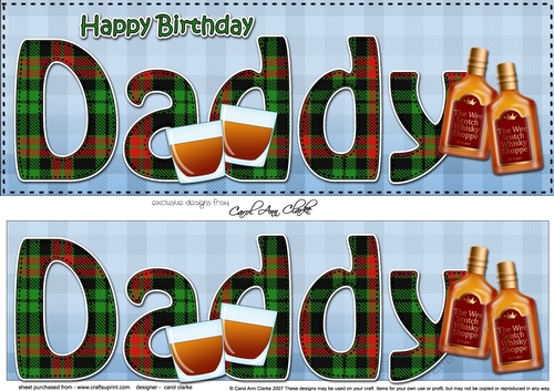 Large DL Happy Birthday DADDY 3D decoupage