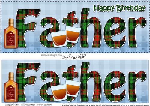 Large DL Happy Birthday FATHER 3D decoupage