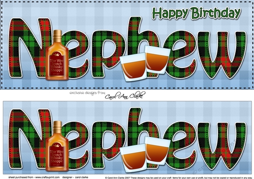 Large DL Happy Birthday NEPHEW 3D decoupage