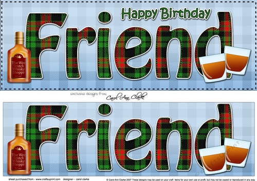 Large DL Happy Birthday FRIEND 3D decoupage