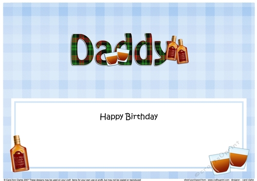 Large DL Happy Birthday DADDY insert