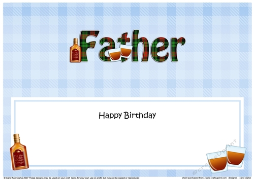Large DL Happy Birthday FATHER insert