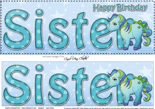 Large DL Happy Birthday SISTER 3D decoupage