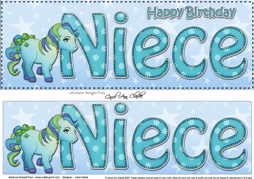 Large DL Happy Birthday NIECE 3D decoupage