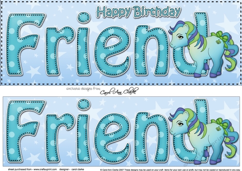 Large DL Happy Birthday FRIEND 3D decoupage