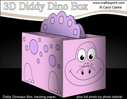 3D Cute Diddy Dino Treat Box Gift Box Mini Kit - Denise