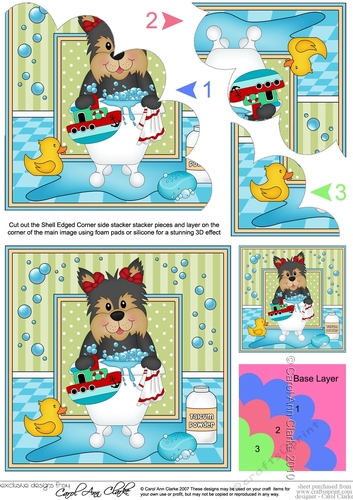 Shell Edged Corner Side Stacker - Bathtub Buddies - Little Yorkie Dog