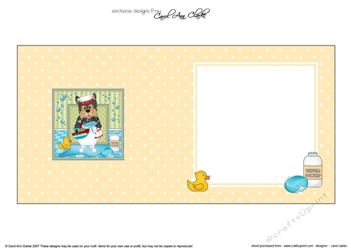Square Landscape Insert - Bathtub Buddies - Little Yorkie Dog