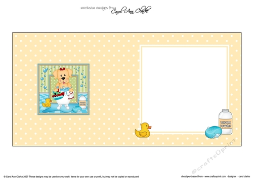 Square Landscape Insert - Bathtub Buddies - Little Golden Labrador Dog