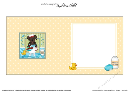 Square Landscape Insert - Bathtub Buddies - Little Chocolate Labrador Dog