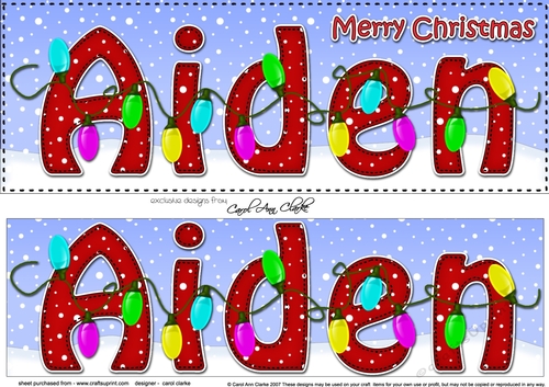 Large DL Merry Christmas AIDEN 3D decoupage 