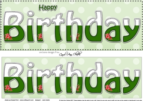 Large DL HAPPY BIRTHDAY 3D decoupage