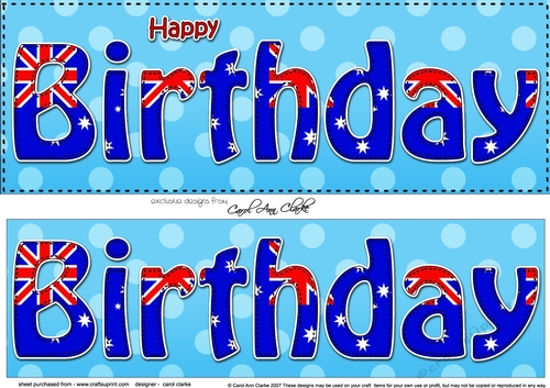 Large DL HAPPY BIRTHDAY 3D decoupage