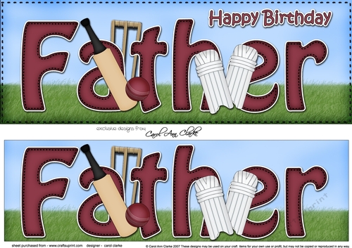 Large DL Happy Birthday FATHER 3D decoupage