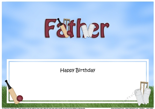 Large DL Happy Birthday FATHER insert