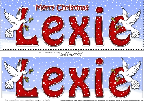 Large DL Merry Christmas LEXIE 3D decoupage 