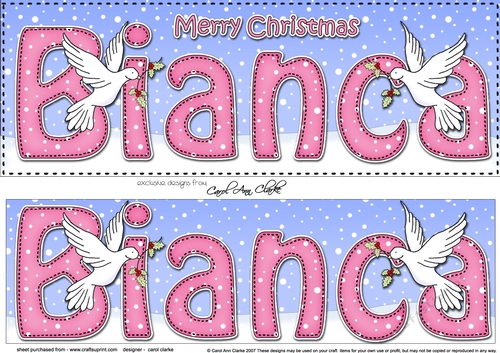 Large DL Merry Christmas BIANCA 3D decoupage 