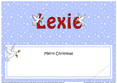 Large DL Merry Christmas LEXIE insert