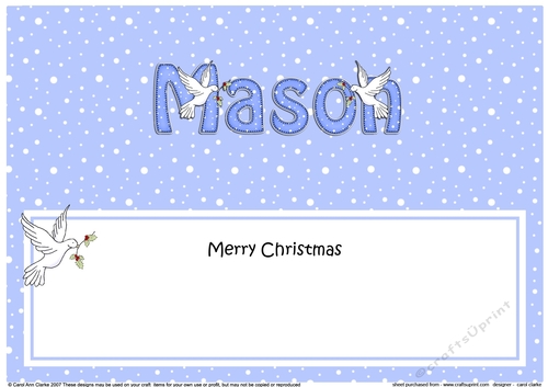 Large DL Merry Christmas MASON insert