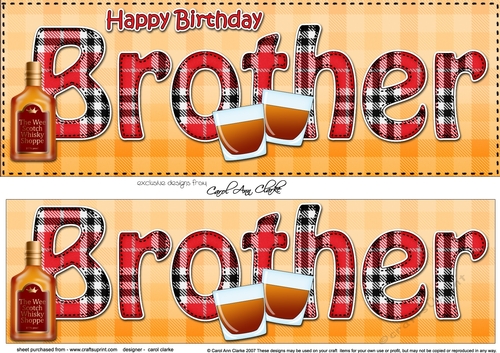 Large DL Happy Birthday BROTHER 3D decoupage