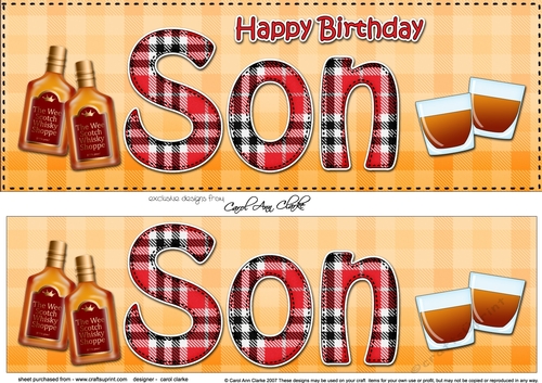 Large DL Happy Birthday SON 3D decoupage