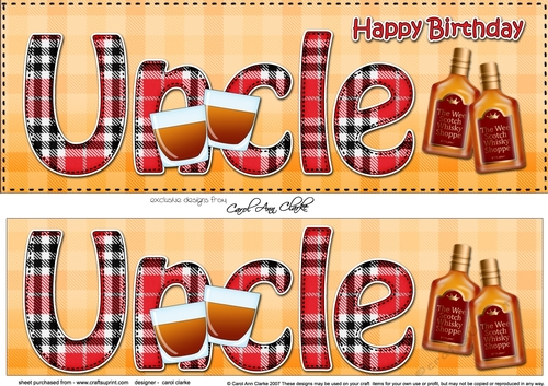 Large DL Happy Birthday UNCLE 3D decoupage