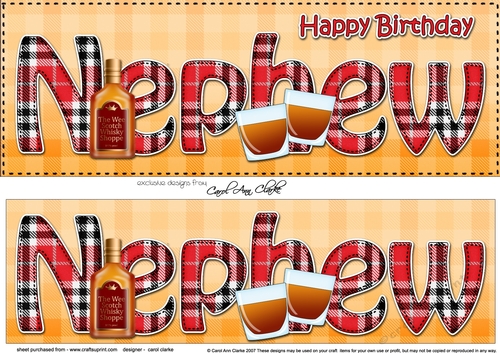 Large DL Happy Birthday NEPHEW 3D decoupage