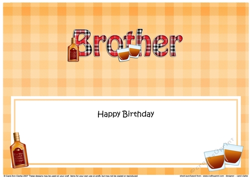 Large DL Happy Birthday BROTHER insert