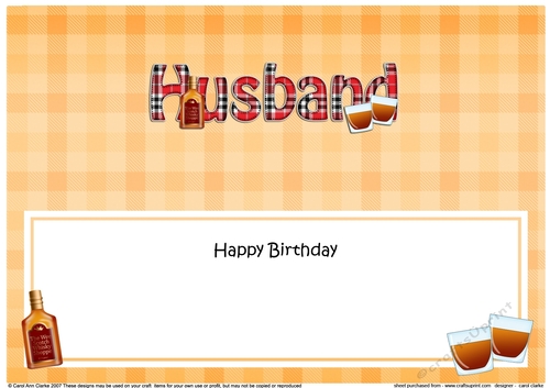 Large DL Happy Birthday HUSBAND 3D decoupage