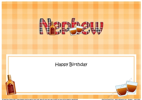 Large DL Happy Birthday NEPHEW 3D decoupage
