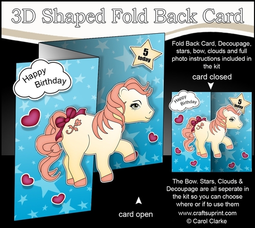 3D Shaped No-Hole Fold Back Mini Kit -   Cute Little Pony Buttercup