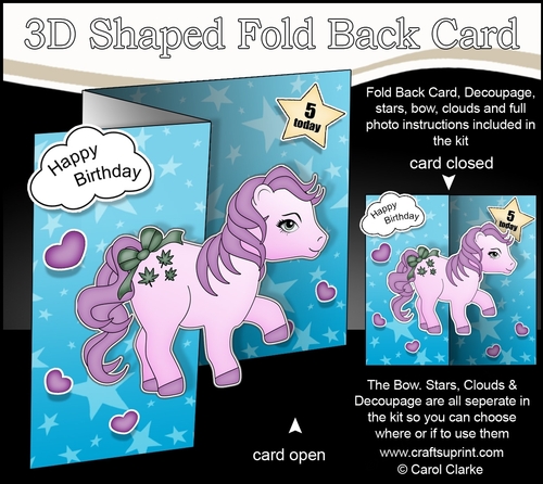 3D Shaped No-Hole Fold Back Mini Kit -   Cute Little Pony Autumn
